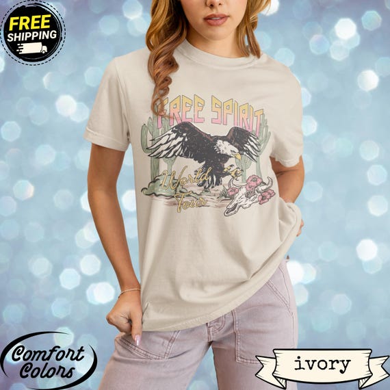 Vintage Free Spirit Eagle Distressed Graphic Tee