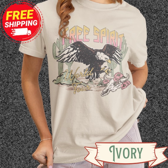Vintage Free Spirit Eagle Distressed Graphic Tee