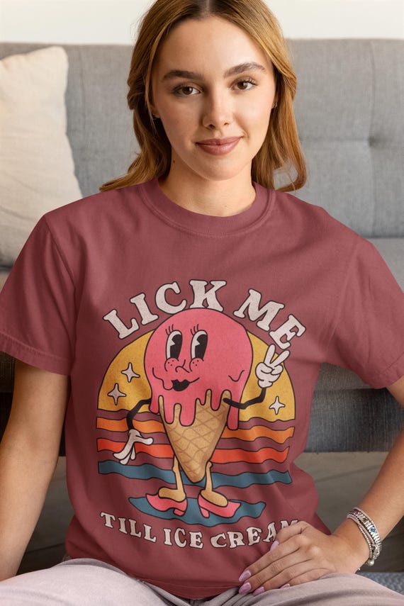Retro Tee  Lick Me Till Ice Cream