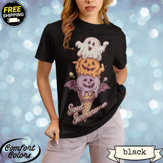 Sweet Summerween Pastel Ice cream Halloween Tee