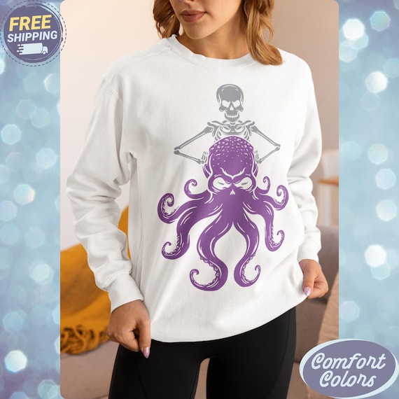 Purple Kraken & Skull Sweatshirt