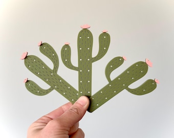 Cactus Travel Earring Holder Stud Earring Organizer Portable Jewelry Storage for Earrings Cactus Earring Display with Flower Travel Gifts