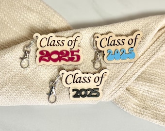 Class of 2025 Graduation Keychain Custom Senior Gift Personalized Acrylic & Wood Keychain Graduate Gift Senior Year Keepsake Custom Keychain