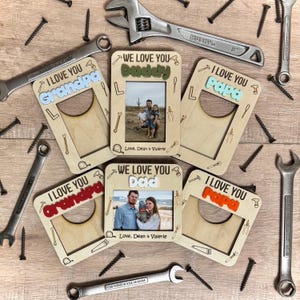 Personalisierter Vatertag Bilderrahmen Benutzerdefinierte Brieftasche Instax Mini-Kühlschrank Magnetisch Fotogeschenk für Papa Opa Papa Geschenk von Kindern zu Papa