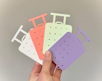 Mini Carry-On Suitcase Travel Earring Holder Portable Acrylic Jewelry Organizer 10 Pair Mini Earring Storage Gift for Travelers Accessories