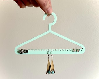 Portable Hanger-Shaped Earring Holder Travel Earring Organizer for Studs & Hoops Acrylic Jewelry Storage Gift for Her Hoop Earring Storage