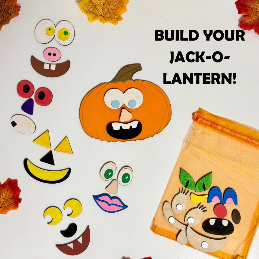 Magnetic Jack-O-Lantern Kit - DIY Pumpkin Face Parts Halloween Kids…