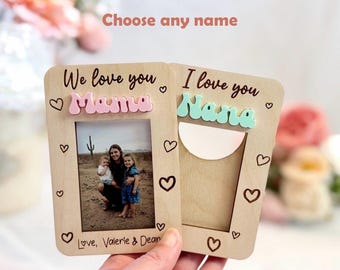 Mother’s Day Gift Personalized Mom Gift Picture Frame Magnet Custom Wallet Instax Mini Magnetic Fridge Photo Gift for Mom Grandma Nana