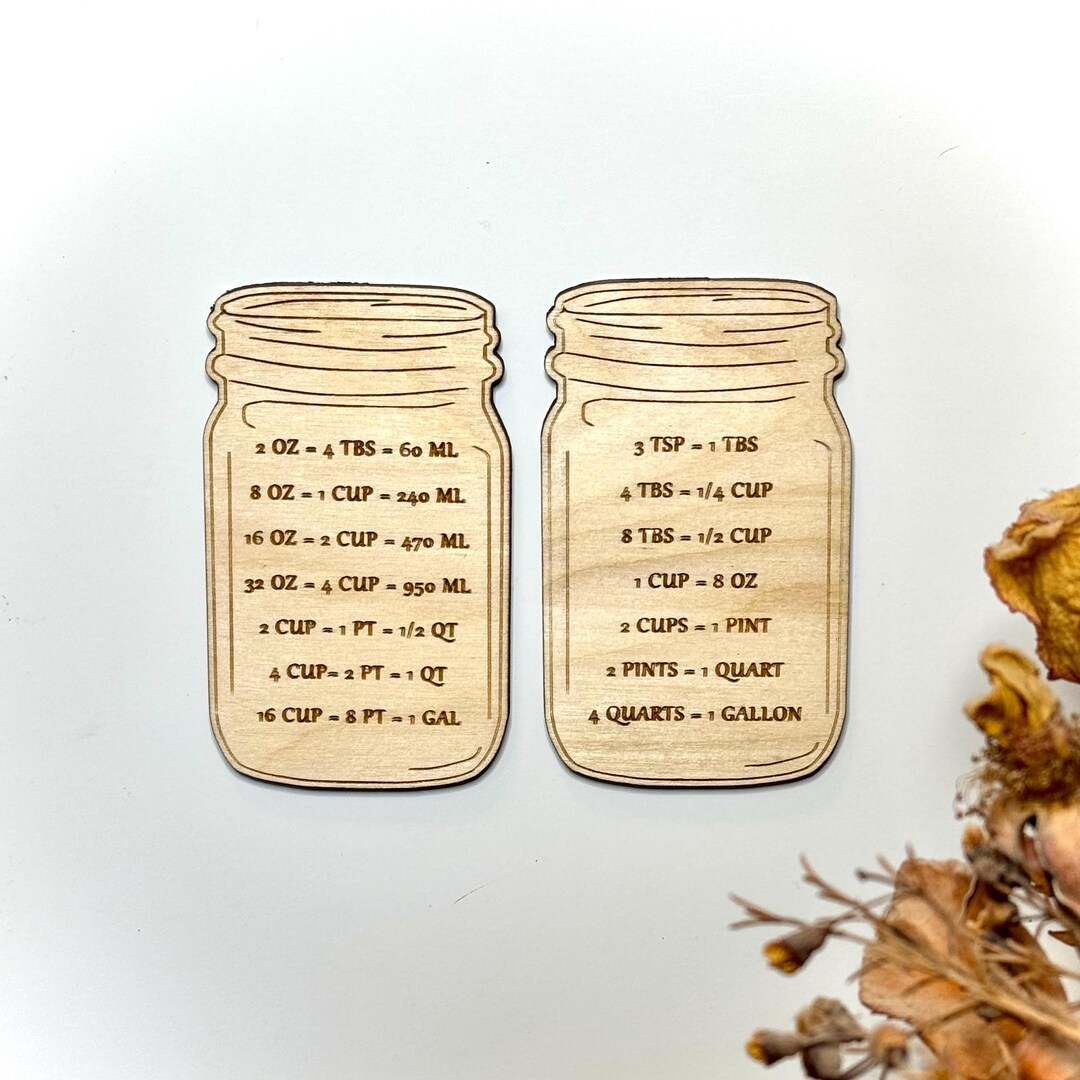 Kitchen Measurement Conversion Magnets - Engraved Cooking Conversion ...