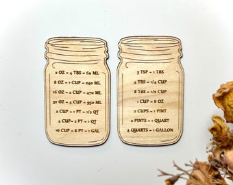 Kitchen Measurement Conversion Magnets - Engraved Cooking Conversion Charts for Cups, Ounces, Tablespoons & More