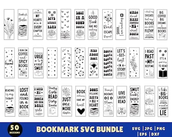 Bookmark SVG Bundle, Bookmark Template Svg, Bookmark Png, Printable bookmark, Books Svg, Retro Book Svg, Bookmark Quote Svg, Reading SVG