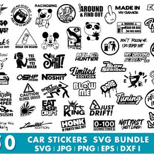 Car Decal SVG Bundle, Car SVG, Funny Car Decals Svg Bundle, Svg For Cricut, Car Decal Png, Funny Car Quotes, Sarcastic Car Stickers SVG