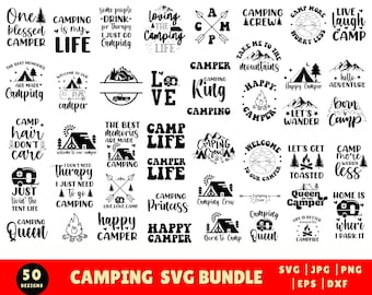 Campen SVG-Bundle, Camp Leben SVG, Camp SVG, Camper SVG, Lagerfeuer SVG, Camper Schnittdateien, Camp Sprüche, SVG-Dateien für Cricut, Camp Png, svg
