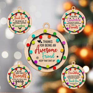 Beste vriend kerst ornamenten lasergesneden bestand Svg, grappige kerstornament Svg, kerst offerte Svg, kerstcadeau, Glowforge lasergesneden bestand