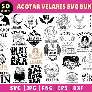 Paquete SVG de Acotar Velaris, Acotar: Ciudad de la Luz Estelar de Velaris, SVG de La Corte Nocturna, Corte de los Sueños, Paquete SVG de Basgiath, Cuarta Ala, Cricut