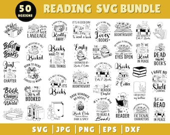 Reading SVG Bundle, Floral Books Svg, Book Lover Svg Bundle, Books Bundle Svg, Pile of Books Bundle Svg, Teacher Life Cut Files,Instant File