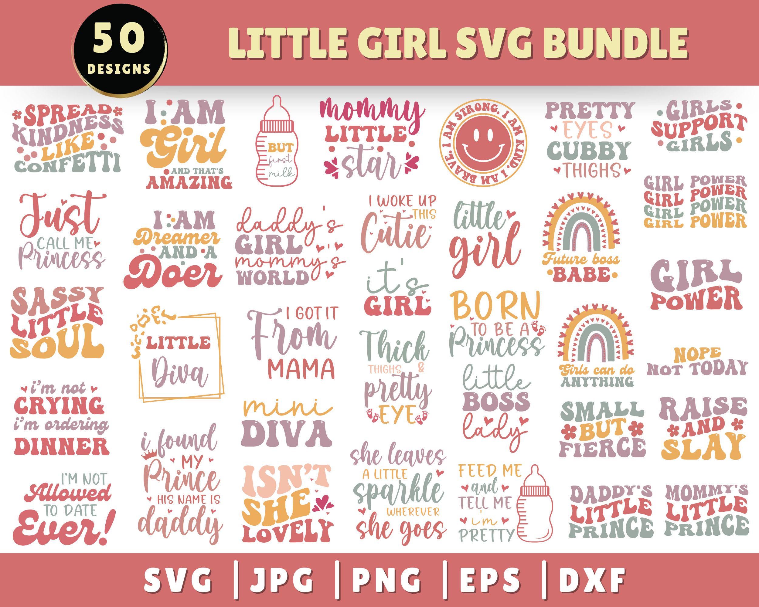 Little Girl SVG PNG Bundle, Baby Sayings Svg, Baby Girl Bundle, Baby ...
