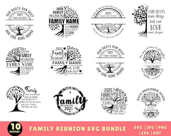 Paquete SVG de reunión familiar, árbol del amor familiar, árboles genealógicos personalizados, familia unida, camisetas de reunión familiar, árbol genealógico SVG, SVG familiar.