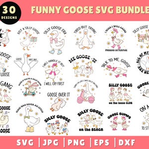 Funny Goose SVG PNG Bundle, Snarky Goose Retro Humour Svg, Sassy Animal Silly Goose Png, Funny Animal Meme Aesthetic SVG, Trendy Sublimation