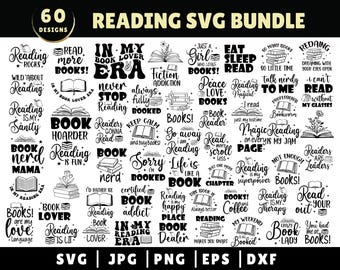 Reading SVG Bundle, Floral Book SVG, Book Lover Svg, Book Quotes Svg, Reading Books Svg, Magic, Mystical, Floral Books SVG, Instant Download