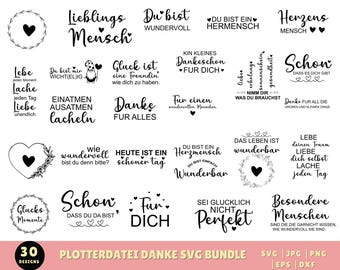 Plotterdatei Danke, Best Friends Svg Bundle ,Lieblingsmensch Svg ,Schön dass es dich gibt , Deutsche Sprüche SVG,Cricut Silhouette SVG Files