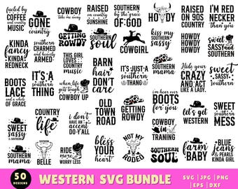 Western SVG Bundle, Western Quotes SVG, Southern SVG, Howdy Svg, Cowboy Svg, Cowgirl Svg, Country Png,Trendy Shirt Svg, Cut Files for Cricut