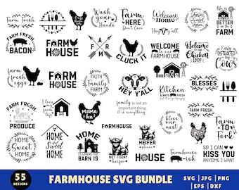 Farmhouse SVG Bundle, Farm Svg Files, Home Sweet Home Svg, Farm Sayings Svg, Farmer Svg, Farm Fresh Svg,Farm Shirt SVG, Farm Life SVG,Cricut