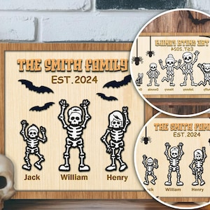 Sinal personalizado da família fantasma de Halloween SVG, cena de Halloween SVG, família fantasma SVG, sinal de Halloween svg, decoração de Halloween, corte a laser Glowforge
