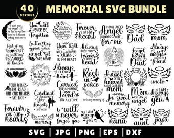 Memorial Svg Bundle, Memorial Quotes Svg, Rest In Peace Svg, Cardinal Svg, Loving Memory Svg, Heaven svg, Christian Svg, Remembrance Svg
