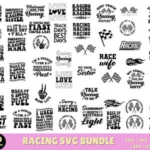 Racing SVG Bundle, Racing quote Svg, Racing T-shirt Design, Car Racing Svg, Race Day Yall Svg, Checkered Flag Svg, Racing SVG, Instant File