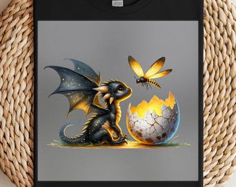 Dragon DTF Transfer, Fantasy Eggshell Art, DIY Kids Shirt Iron-On