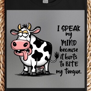Tired Cow DTF Transfer, Funny Farm Animal Print, Ready to Press, DIY Country Shirt, Hilarious Exhausted Cow Design