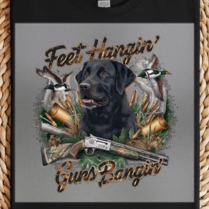 Hunting Dog DTF Transfer, Duck Hunting Lab Art, Outdoor Sportsman Print, Ready to Press, DIY Iron-On, Camo Hunter Gift