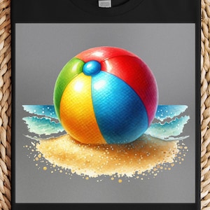 Beach Ball DTF Transfer: Fun Summer T-Shirt Decal