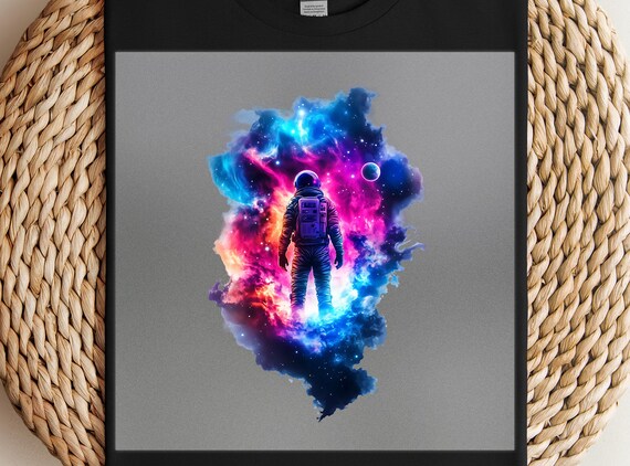Astronaut Galaxy Nebula DTF Transfer: Sci-Fi Shirt Art