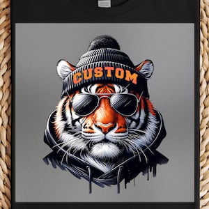 Custom Tiger Mascot DTF Transfer: Team Shirt Decal