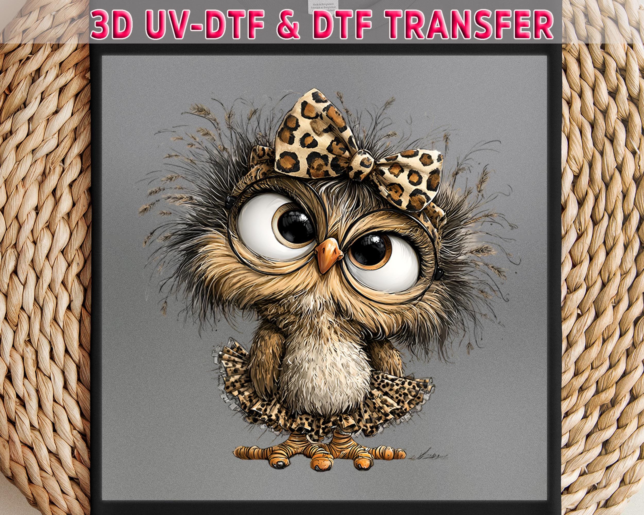 Leopard Bow Owl DTF/UV DTF Transfer: Animal Art