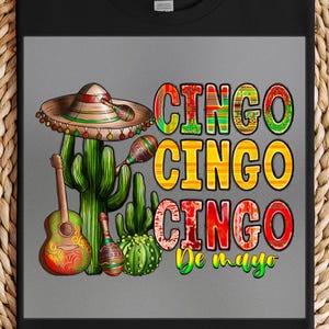 Cinco De Mayo DTF Transfer, Cactus Sombrero Fiesta Print, Mexican Celebration Shirt, Ready Press, Fun Party, Colorful Hispanic Heritage Art