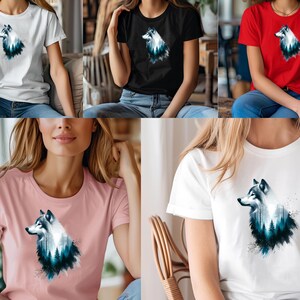 Forest Wolf DTF Transfer: Mystical Wildlife Art, DIY Iron-On image 3