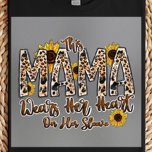 Leopard Sunflower Mama DTF Transfer: Western Boho Mom Shirt