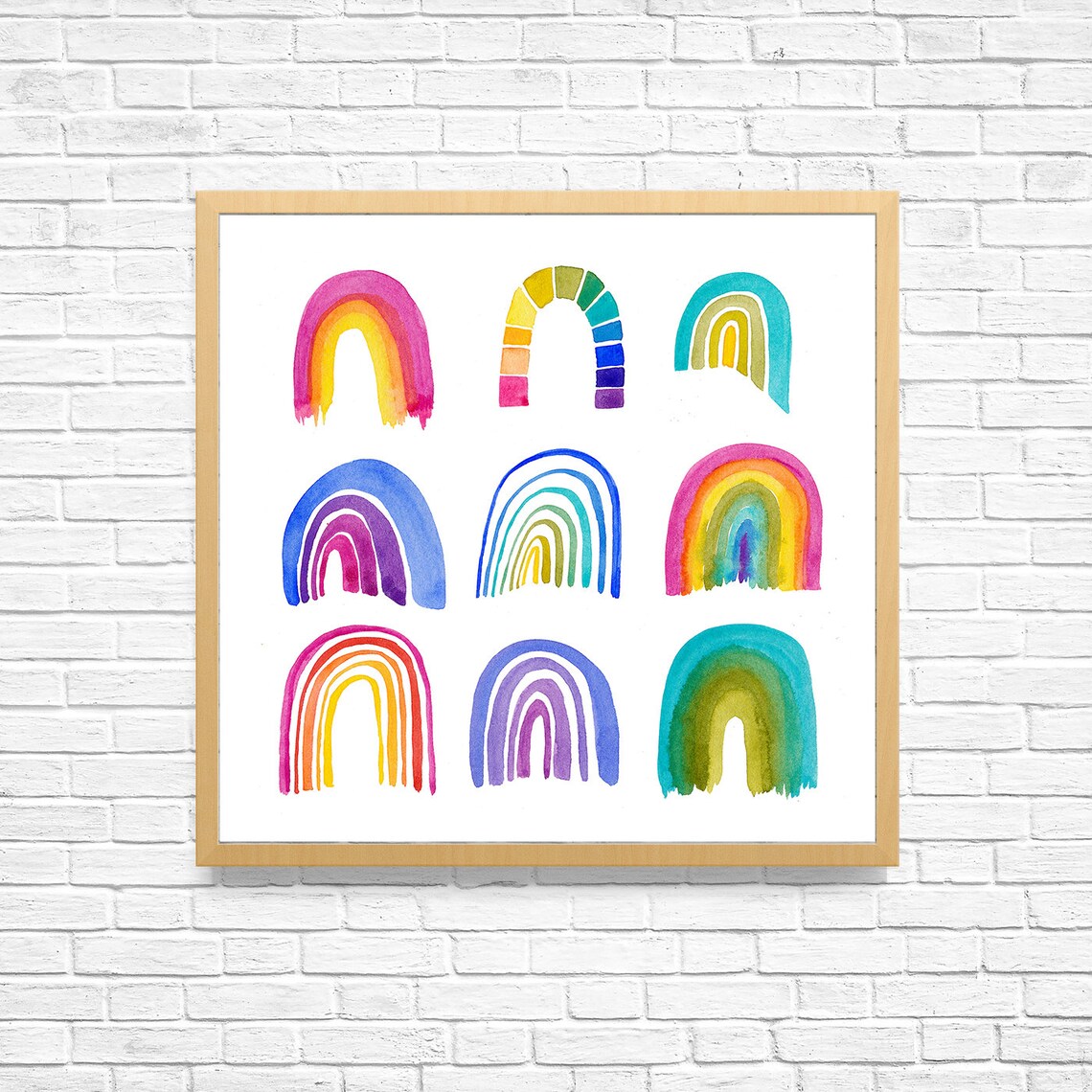 RAINBOW WALL ART, Abstract Art Print, Handmade Painting, Kids Room Art