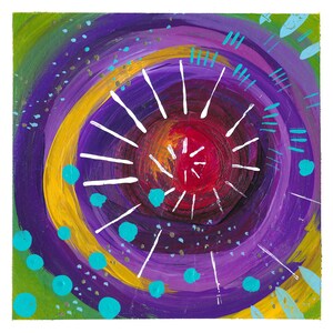 Midnight Spokes, Modern Contemprary Art Print, Abstract Art, Wall Art, Acrylic Painting, handmade, gifts, Bright colors