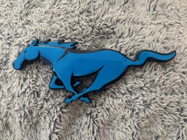 thumbnail image 2 of 8-Inch Black Mustang Pony Grille Emblem – Front Or Rear, Chrome Accents 2 of 6