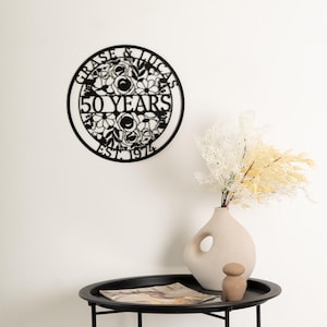 50th Anniversary Gift, Parents Anniversary, Golden Anniversary, 50 Year Anniversary Sign, Wedding Anniversary Metal Wall Art, Doves Sign