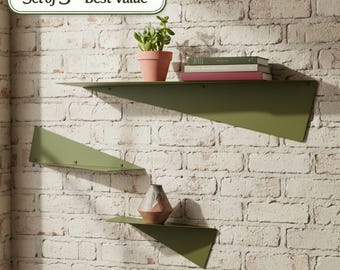 Olive Metall Wandregal Set