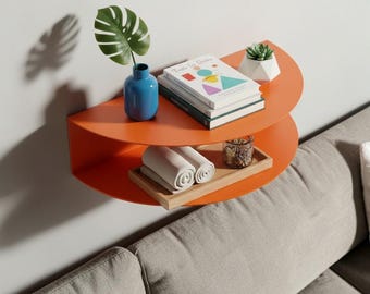 Estantería flotante naranja para mesita de noche