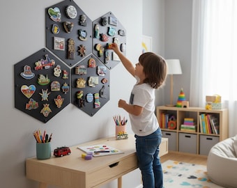 Reisemagnet Anzeigetafel, Hexagon Magnettafel