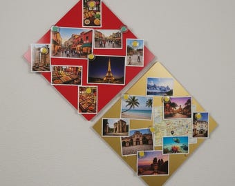 Diamond Magnetische Fototafel, Modulares Wanddisplay für Reisebilder und Postkarten