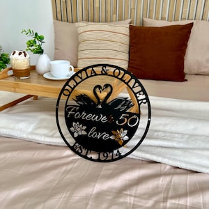 50th Anniversary Gift, Parents Anniversary, Golden Anniversary, 50 Year Anniversary Sign, Wedding Anniversary Metal Wall Art, Doves Sign