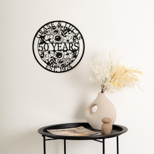 50th Anniversary Gift, Parents Anniversary, Golden Anniversary, 50 Year Anniversary Sign, Wedding Anniversary Metal Wall Art, Doves Sign